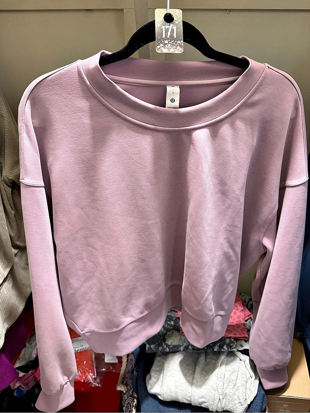 171- lululemon Softstreme Perfectly Oversized Cropped Crew Pink/purple Size 6